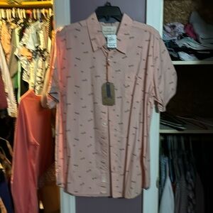Salmon colored large button down shirt never worn new with tags